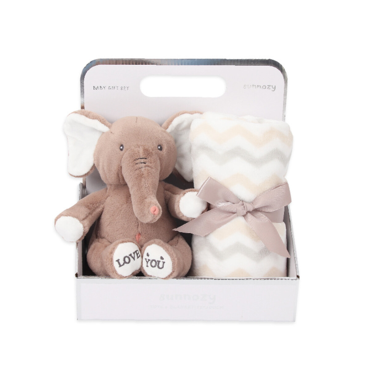 Set Infantil Regalo Peluche con Manta Xybl - ELEFANTE-BEIGE 