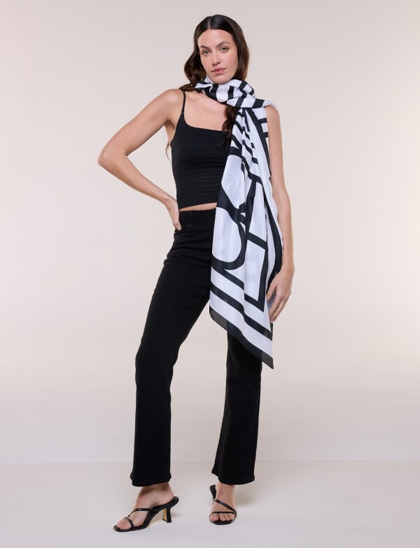 Pashmina Geométrica BLANCO/NEGRO