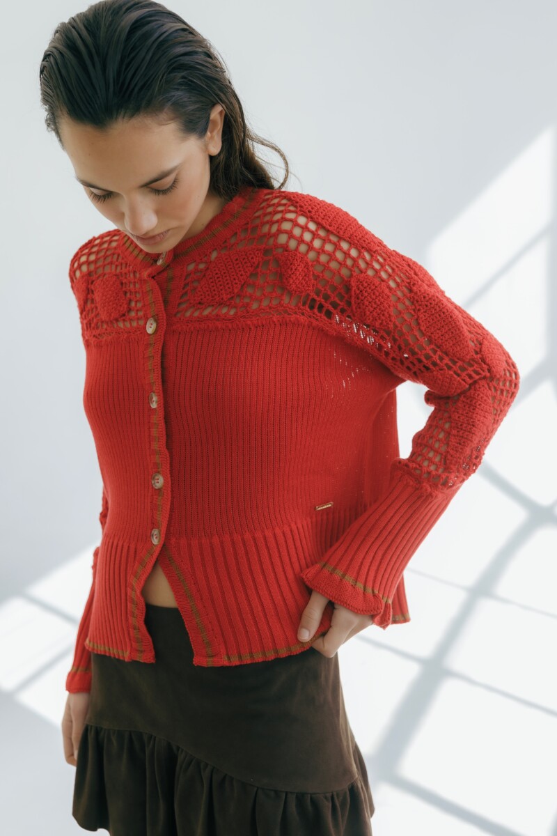 CARDIGAN CUTE COTTON Rojo