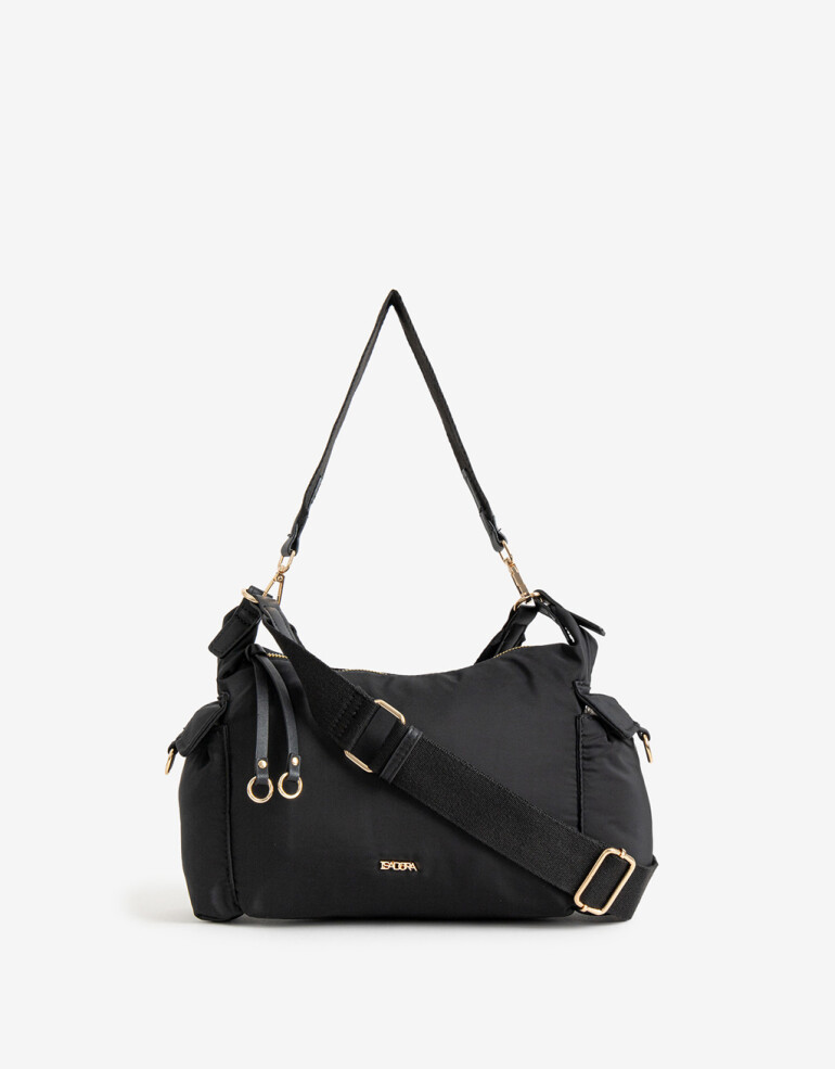 City Cartera Formato City Con Asa De Hombro. - Negro