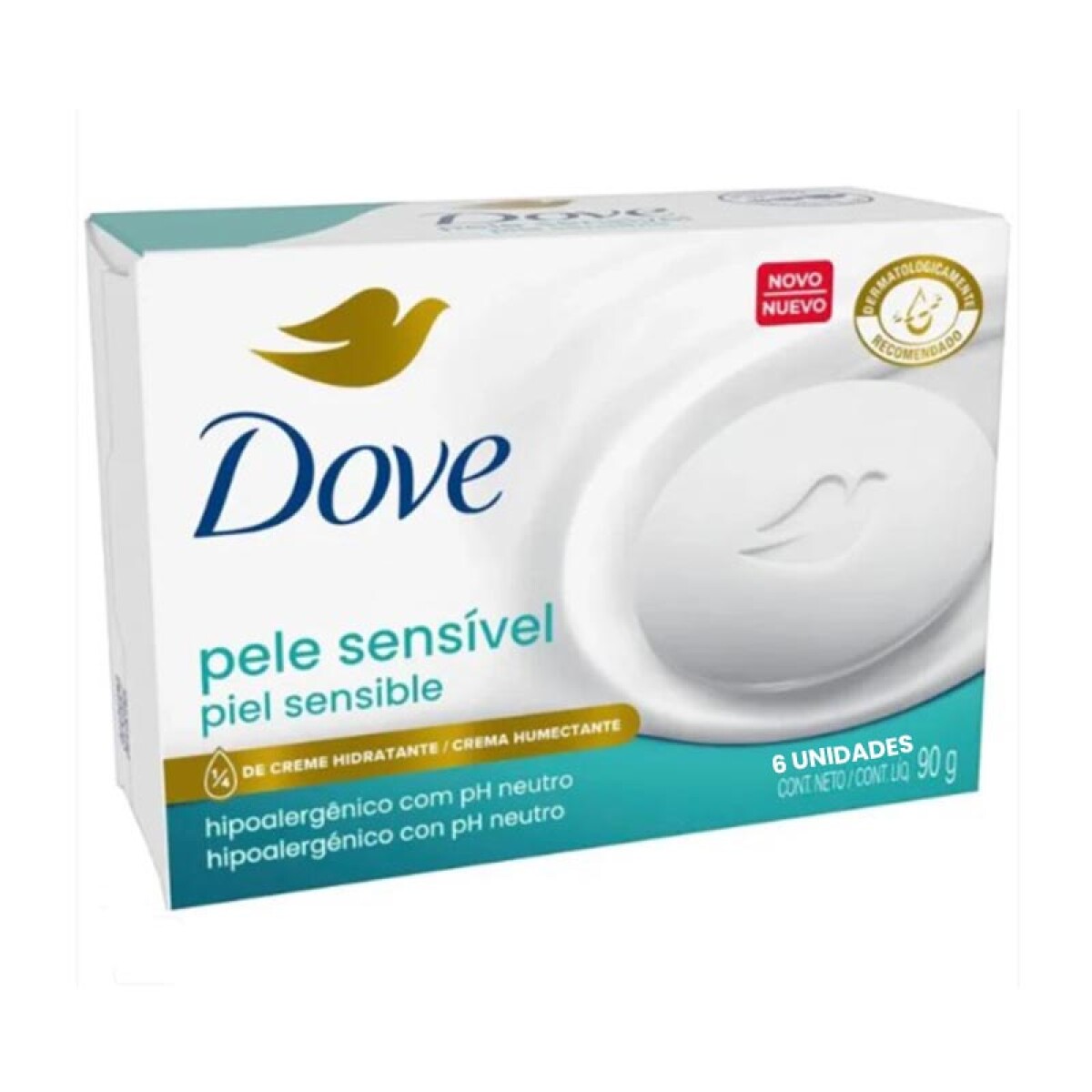 Pack x6 Dove Jabón piel sensible 
