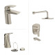 JUEGO COMPLETO DE GRIFERIA FV EPUYEN BRUSHED NICKEL GRIS-BRUSHED NICKEL