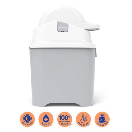 Contenedor de Pañales DIAPER CHAMP Bebesit Gris Contenedor de Pañales DIAPER CHAMP Bebesit Gris