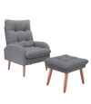 Combo Rustico Poltrona + Puff Nantes Gris