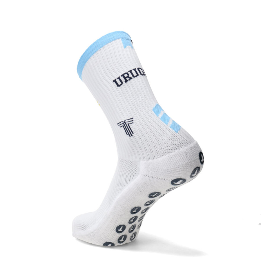 Medias Unisex TIFFOSI Antideslizantes Uruguay Blanco - Celeste