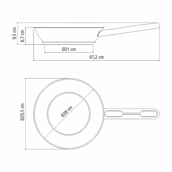 Sartén acero inox. ø28cm. 3,2 lts. "allegra" TF1836