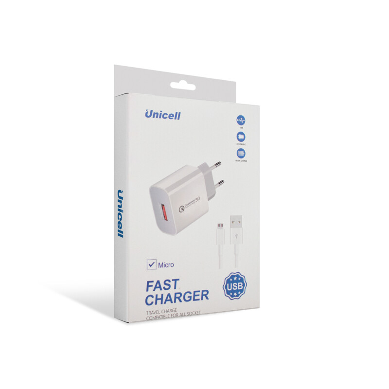 Cargador de pared Unicell con cable microUSB Cargador De Pared Unicell Con Cable Microusb