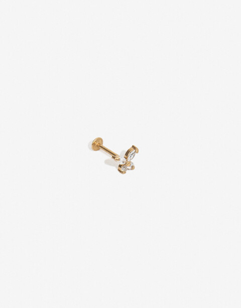 Bijouterie Vs Strass Piercing De Titanio Charm Mariposa - Dorado