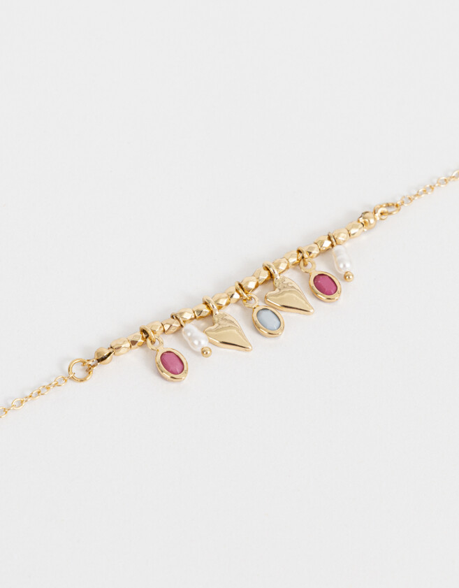 Pulseras Flexibles Con corazón Pulsera Flexible De Multidijes Corazones - Dorado