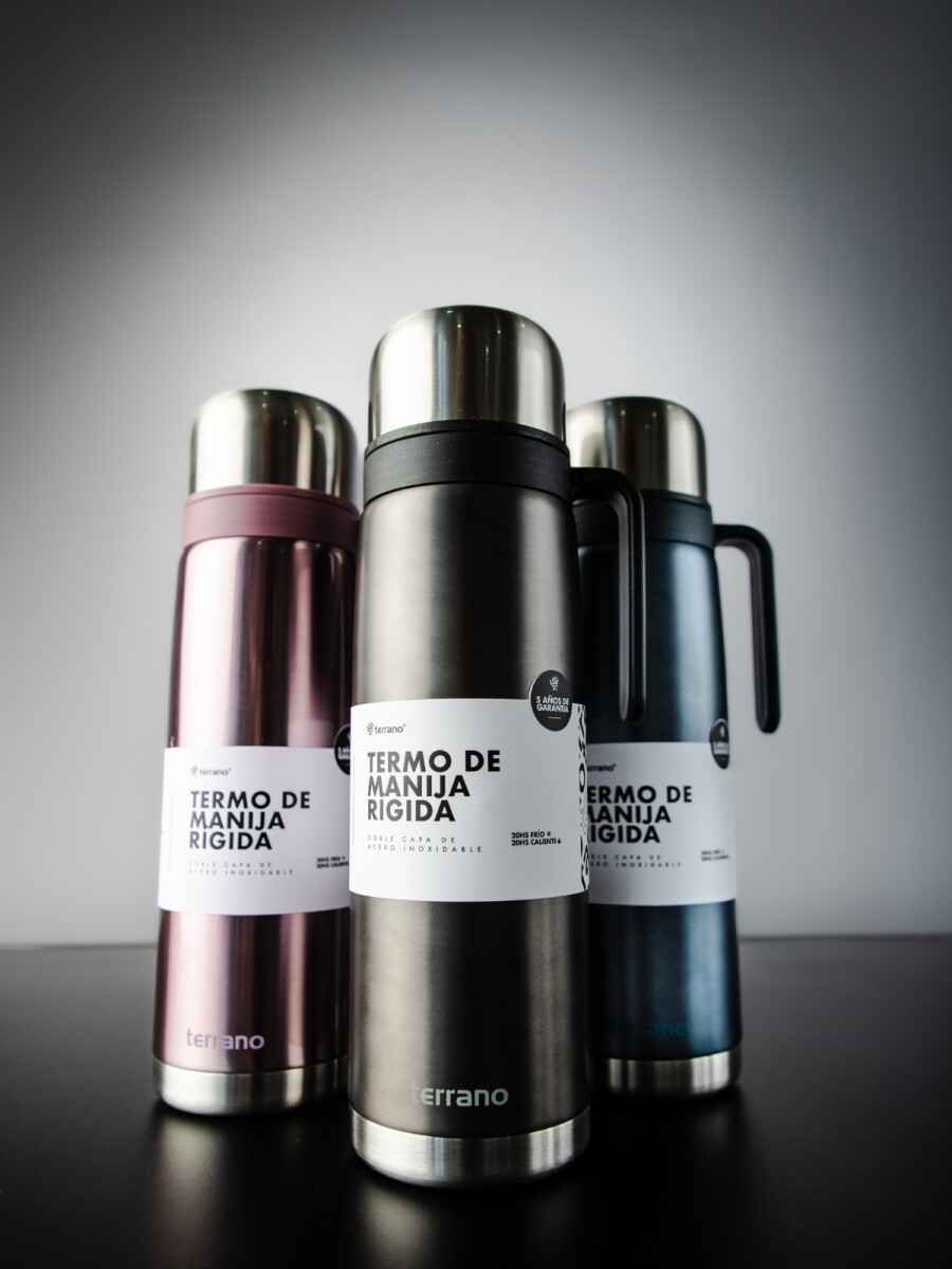 Termo 1Lt. Premium Manija Rigida - Negro Metalizado 