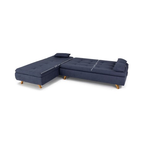 Rinconera Cama Maira - Tela Microfibra - Chaise Izquierdo 9904 (Soft Marino)