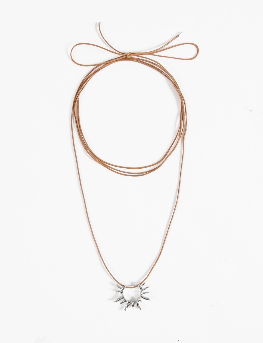 Collar cordón dije sol - plateado 
