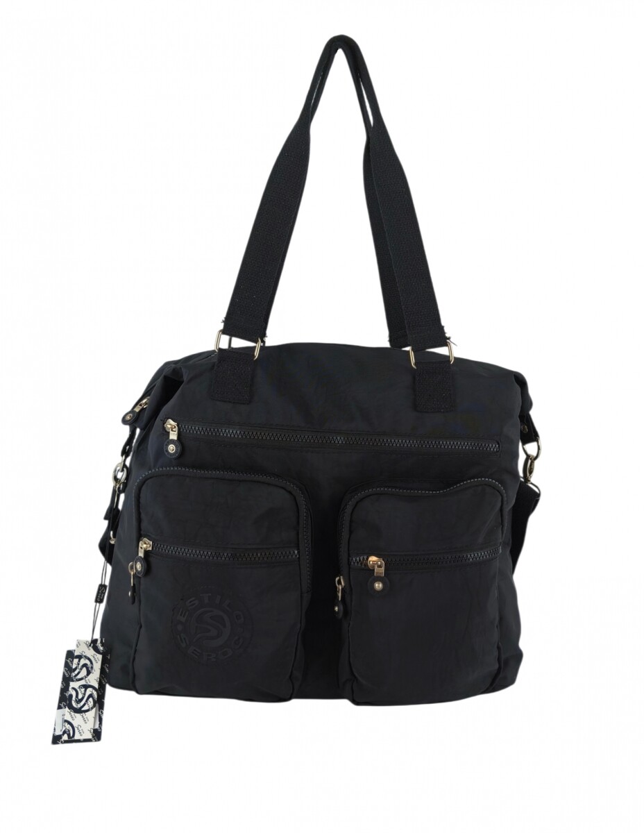 Bolso grande con bolsillos - Negro 
