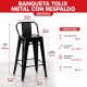 Banqueta Tolix con respaldo NEGRO