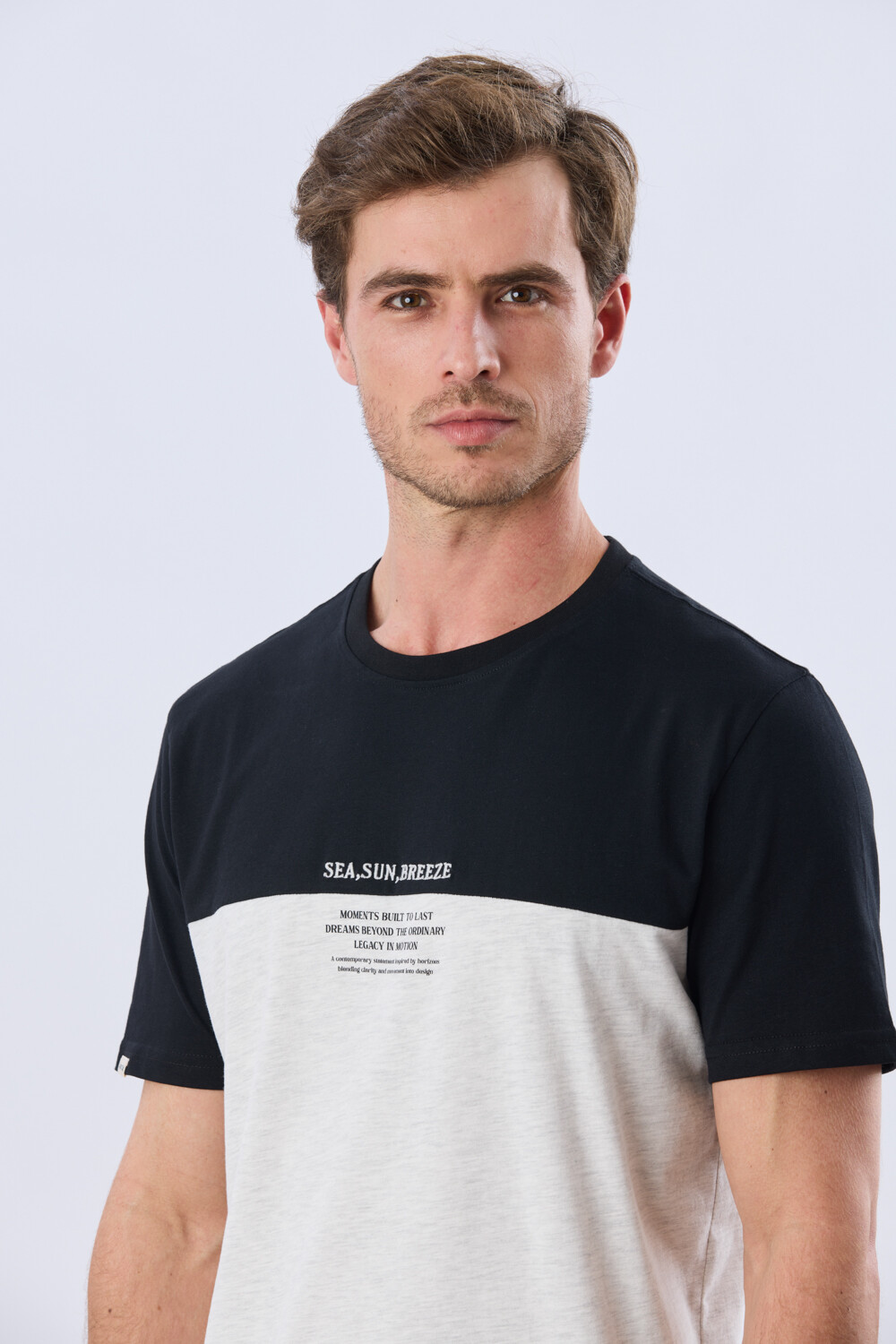 REMERA RAYADA DE ALGODÓN Gris