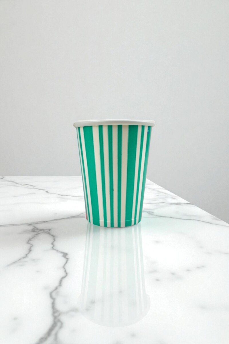 Vaso polipapel 8 oz - VERDE LINES 
