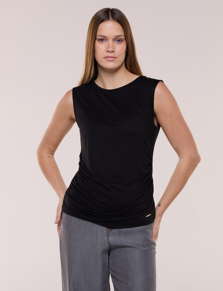 Musculosa Frunces Laterales - Negro 