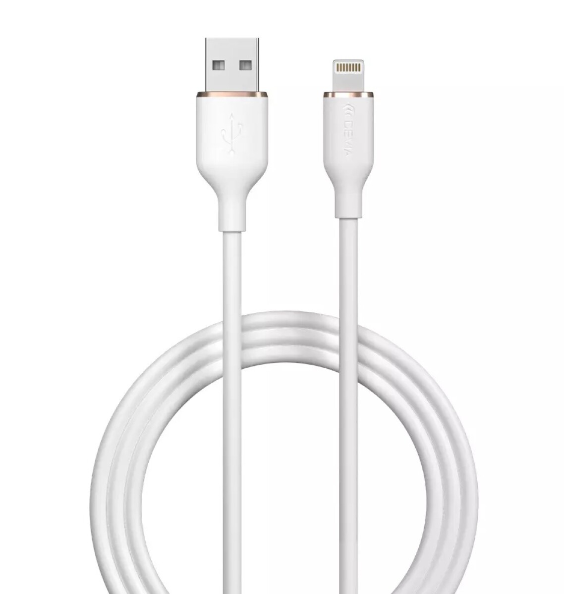 CABLE USB-A A LIGHTNING SILICONE 2.4A 1.2M JELLY SERIES - White 