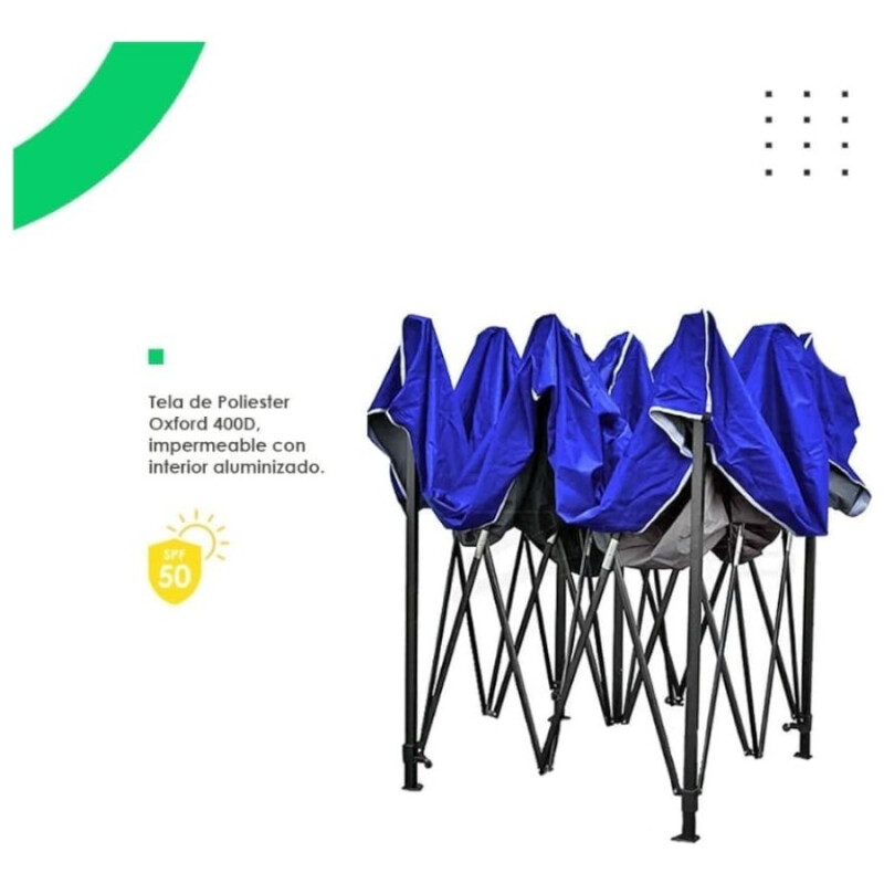 Gazebo 2x2 m Reforzado Impermeable Azul