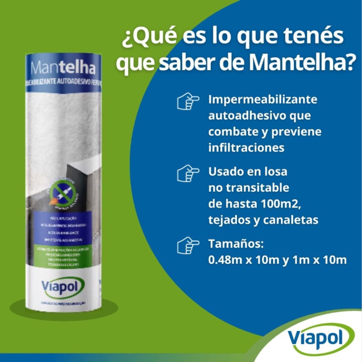 MEMBRANA ASFALTICA MANTHELA FITA 100CM X 10M VIAPOL Membrana Asfaltica Manthela Fita 100cm X 10m Viapol