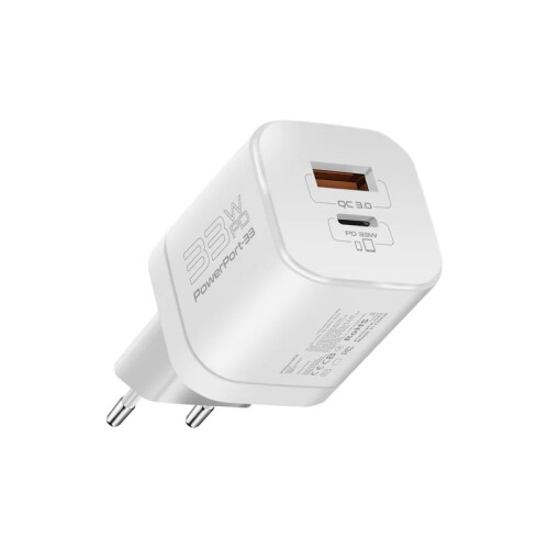 Cargador USB-C 33W compacto (GaNFast) - White Cargador USB-C 33W compacto (GaNFast) - White