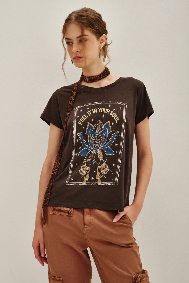 Remera Mudra Hands Gris Oscuro