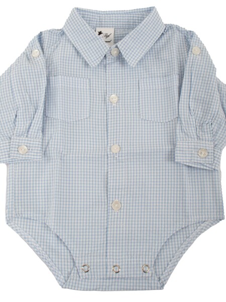 Camisa Body celeste cuadrille