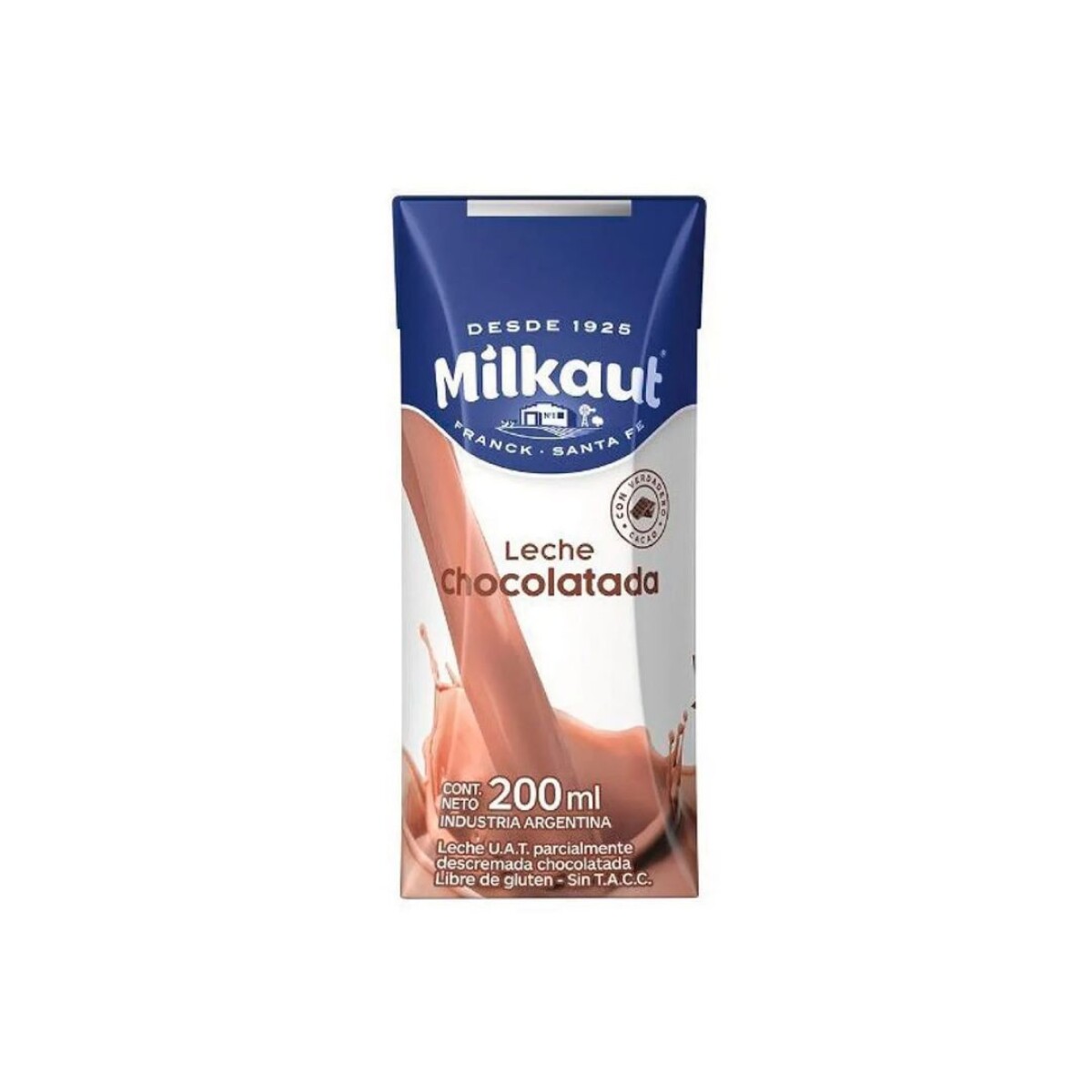 LECHE ACHOCOLATADA MILKAUT 200ML CHICA FUNDA x24 