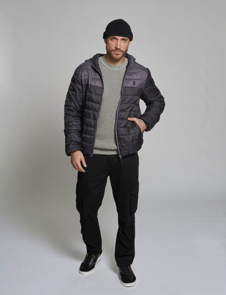 Campera combinada negro