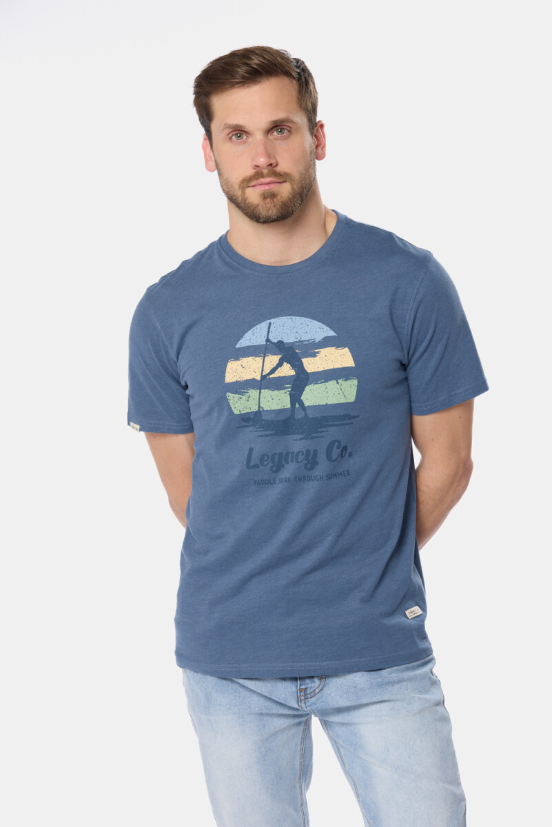 REMERA ESTAMPADA - Azul 