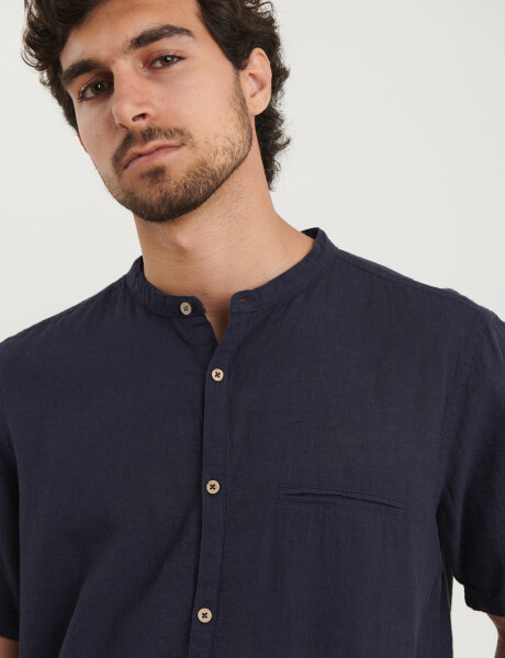 012405 CAMISA HARRINGTON LABEL Azul