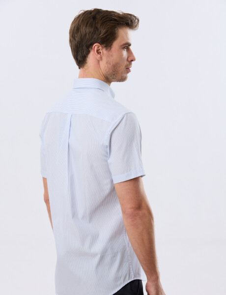 CAMISA RAYADA Celeste