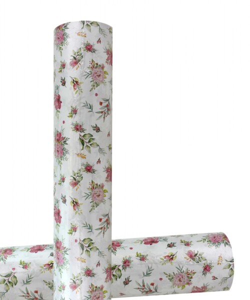 Papel Regalo Bobina 60cm x 100mts PINK FLOWERS