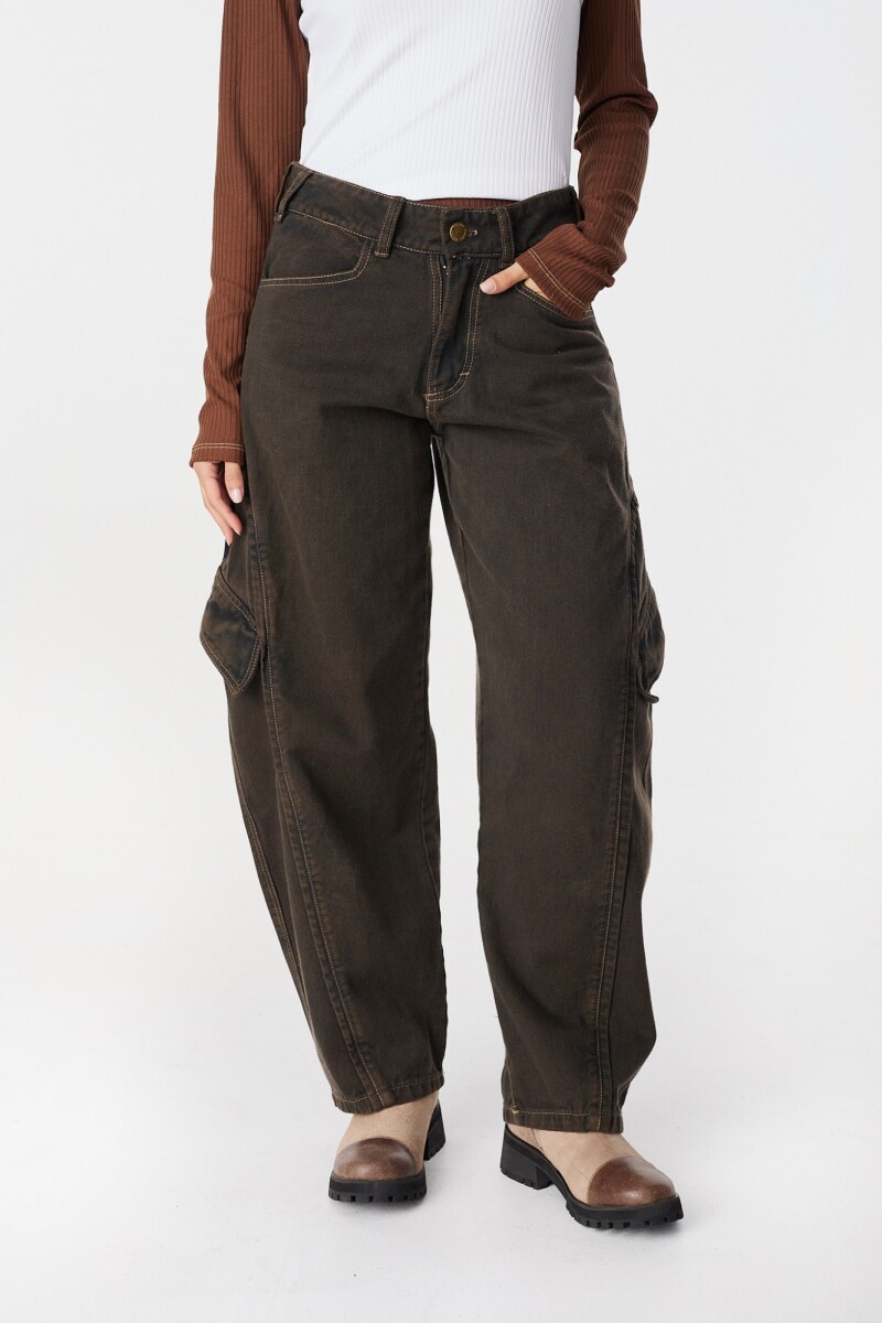 Jean Task Marron Washed