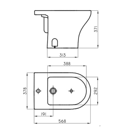 Bidet 1 Agujero Linea Veneto Ferrum BLANCO