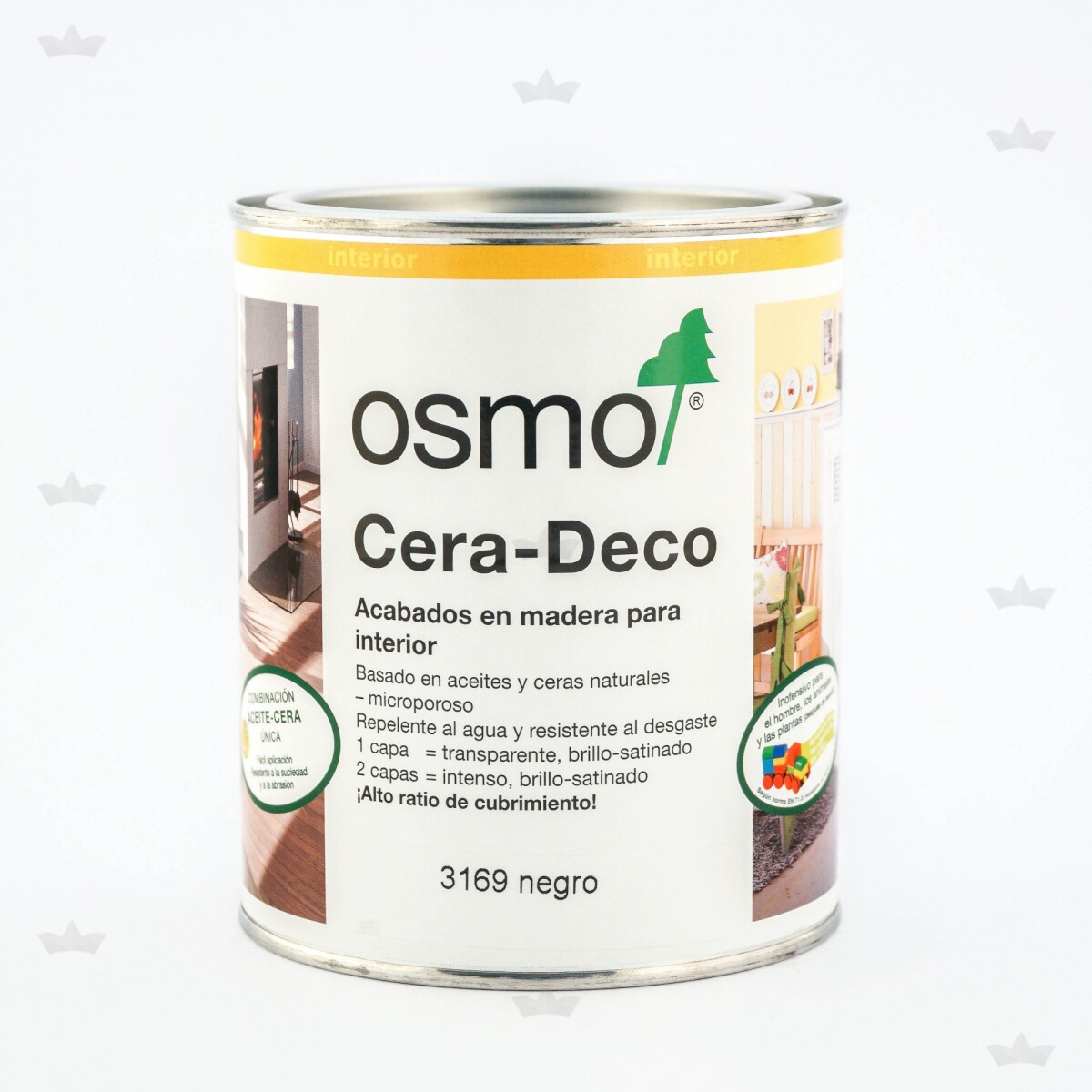 OSMO 3169 CERA-DECO COLOR INTENSO NEGRO 0.75 LT. 