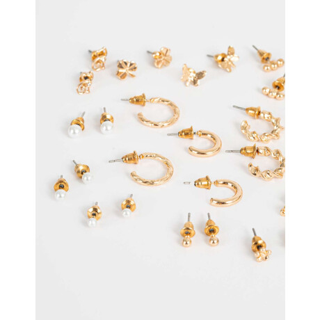 Set De Aros De Metal Dorado Dorado