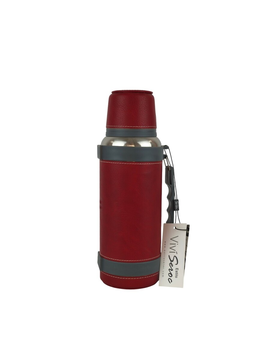 Termo de acero forrado un litro - Bordó 