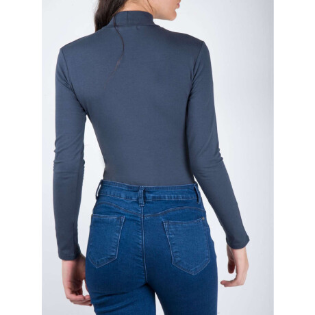 Body polera algodón elastano Azul