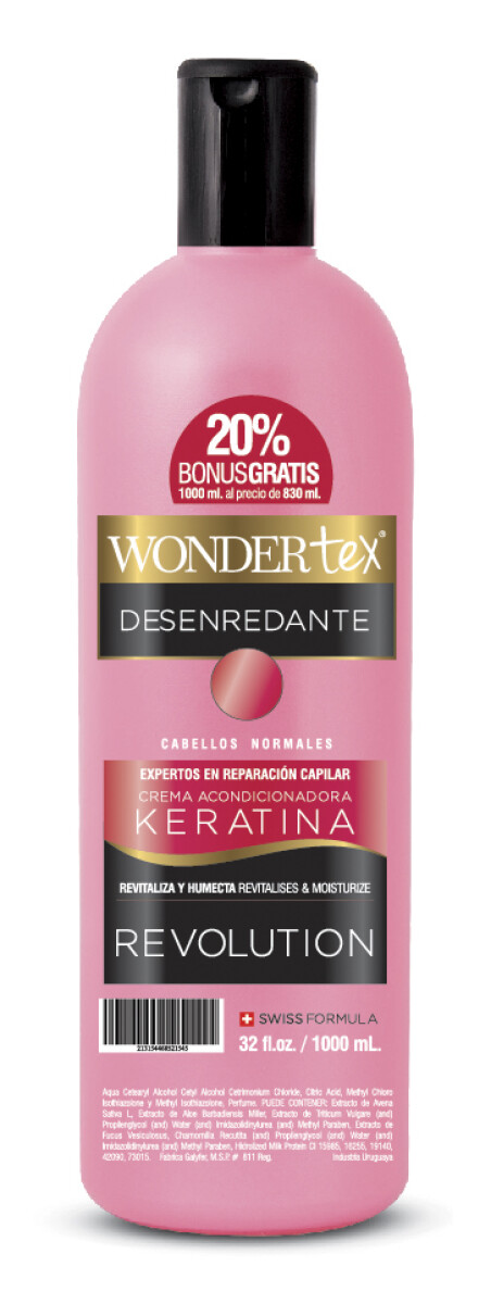 DESENREDANTE WONDER TEX CLASICO ROSADO KERATINA REVOLUTION 1 LT 