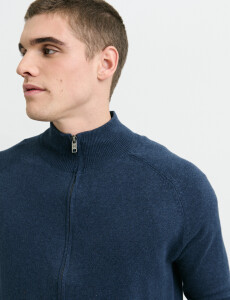 470981 CARDIGAN HARRINGTON LABEL Azul Piedra