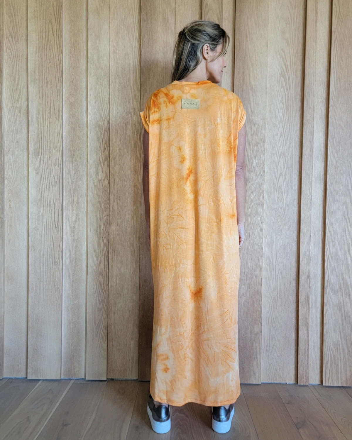 Vestido Butiá Batik naranja talle unico