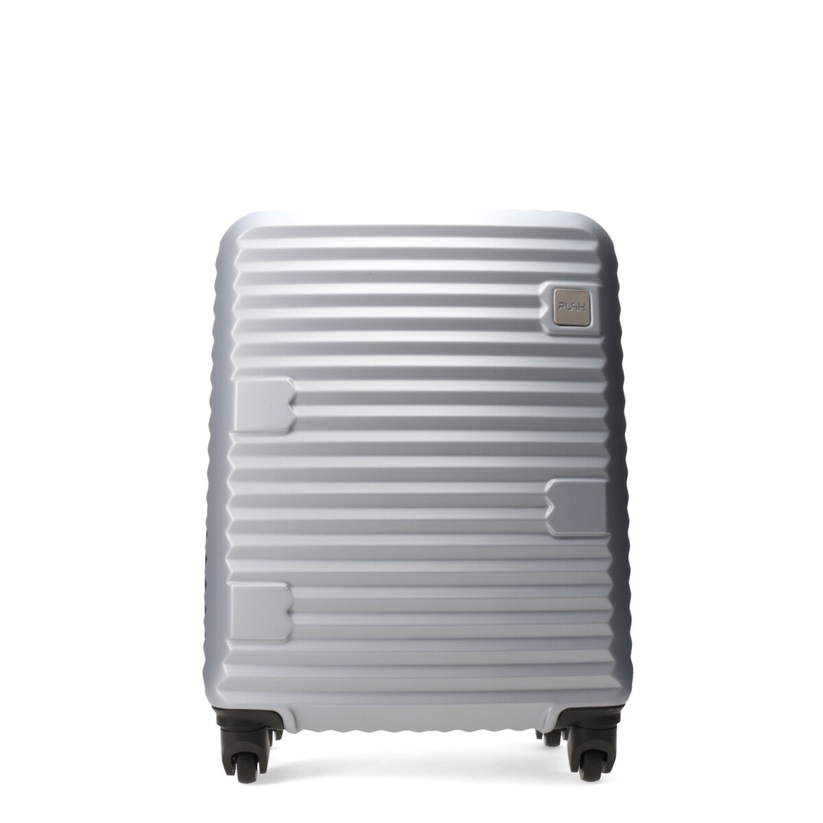 Valija Push Rigida Acanalada - Plateado - Gris Oscuro 