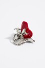 ANILLO RESINA ROJA HOJAS S Rojo
