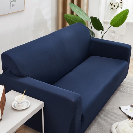 Funda Para Sofá 2 Cuerpos Cubre Sillón Lavable Azul Oscuro