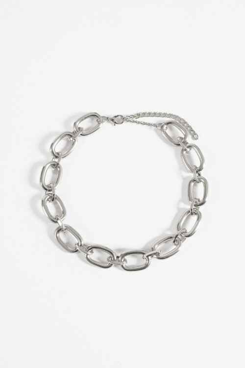 Collar eslabones plateado