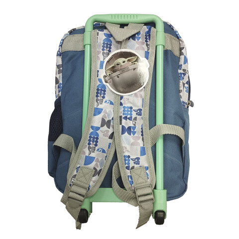 Mochila infantil Baby Yoda con Carro Tafeta Chica 35 x 26 cm VERDE