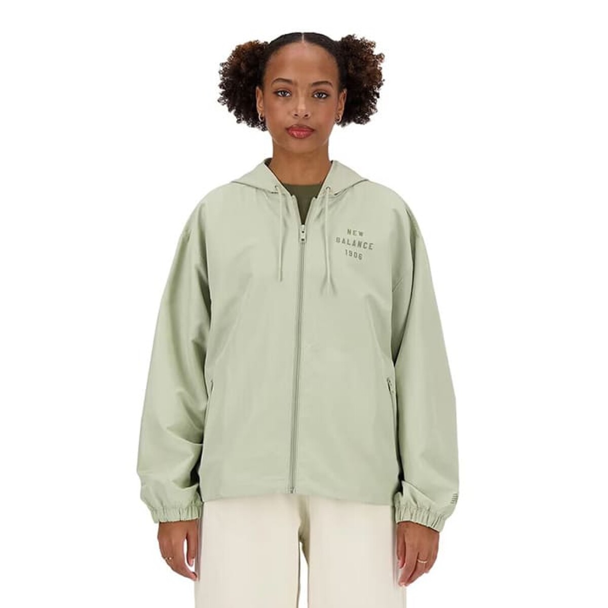 Campera New Balance Iconic Collegiate de Mujer - WJ41508OVN - Verde Claro 