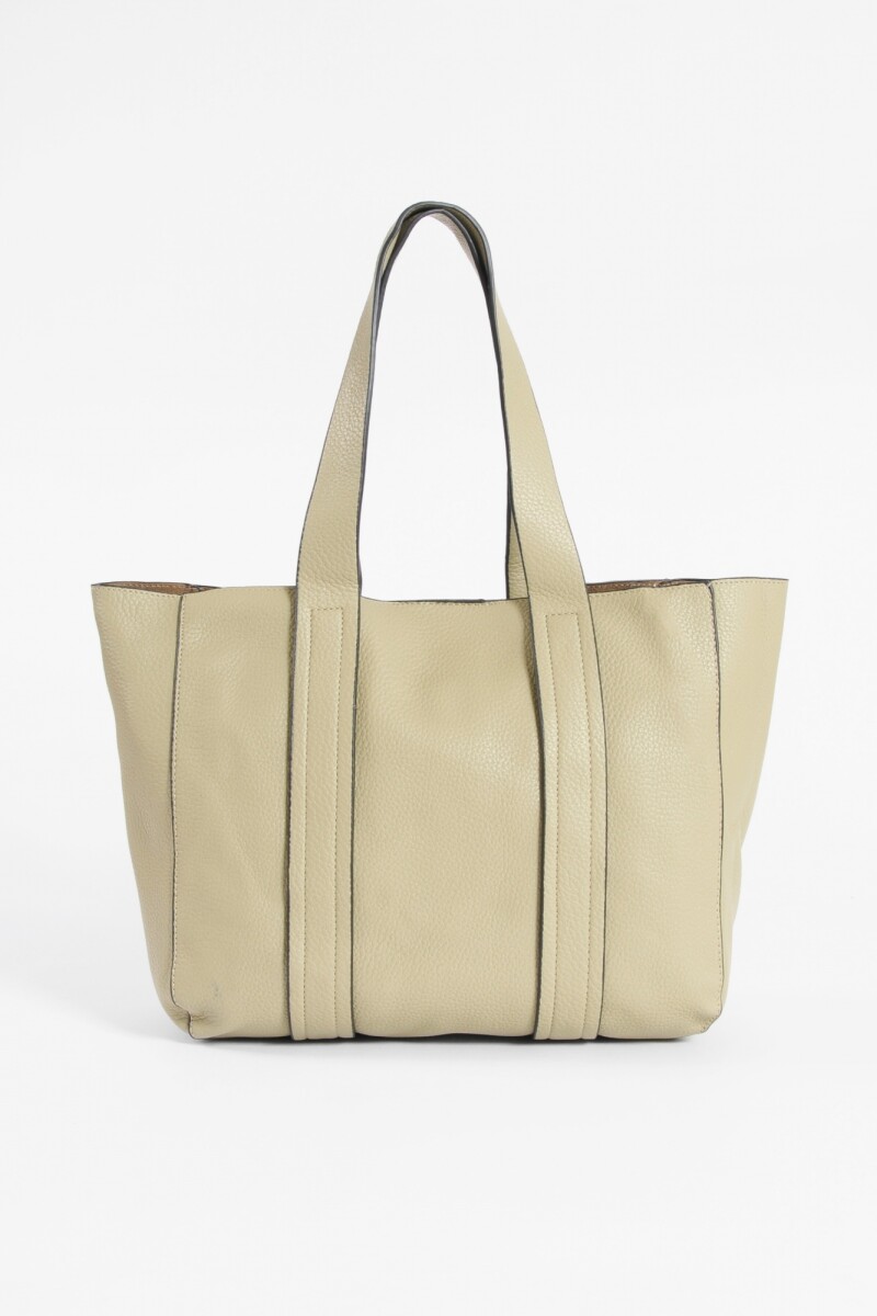Shopper con pespuntes verde musgo