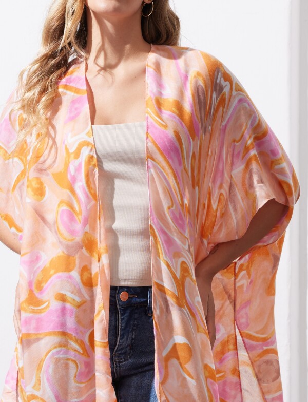 Kimono Printed ANARANJADO/MULTI